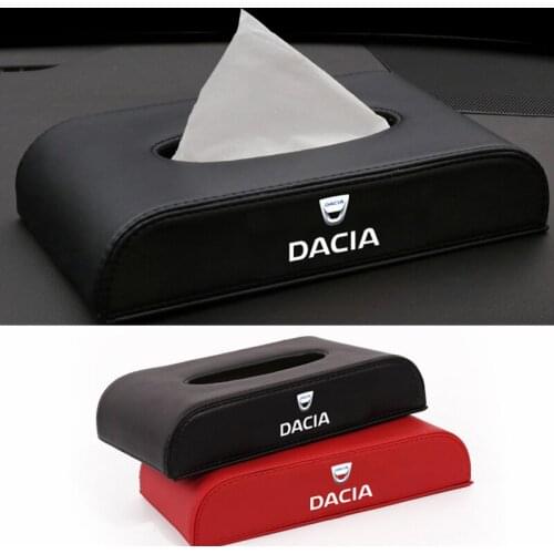 Car Tissue Box Napkin Organizer for Dacia Duster Logan Sandero Tissue Holder Decoration Interior Storage Styling Accessories