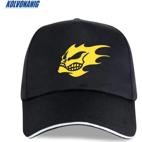 KOLVONANIG Flame Skulls Print Mens Baseball Caps Streetwear Hip Hop Cotton Unisex Skull Bone Sun Caps Adjustabl Trucker Hats