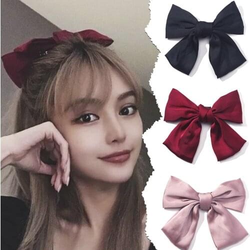BIG Bow Ponytail Holder Scrunchies Hair Ties Rope Clips Women Hair Accessories Knot Hair Bows for Girls Hairbands Hairpins