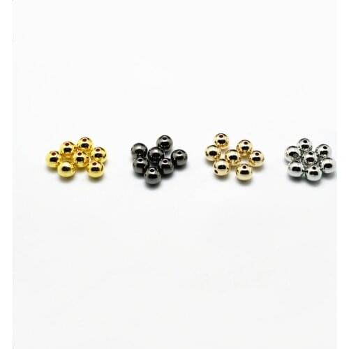 100 PCS Gun Black Gold KC Gold Silver Plated Beads CCB Perforate Environmentally Friendly Plastic Beads DIY Jewelry Accessories