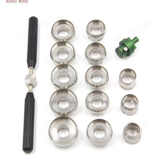 Watch Case Screw Back Die Set with Handle for Rolex Watch - Includes 13 Sizes