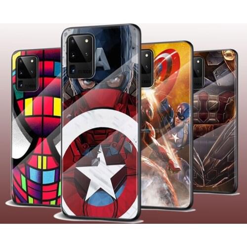 Tempered Glass Cover Marvel Comic Cute For Samsung Galaxy S20 FE S10e S10 S9 S8 Ultra Plus Lite Plus 5G Phone Case