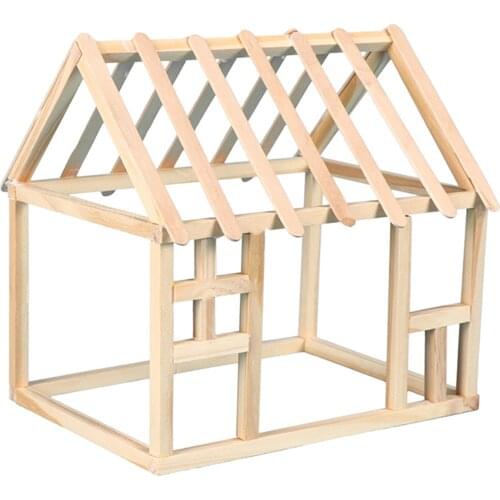 Wooden Small Cabin Handmade Kids Play Toys Birthday Christmas Gifts 14.5x20x20cm