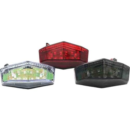 For Honda Suzuki Universal Tail Brake Lights LED Tail Light License Plate Light Super Bright Rear Lamp Taillight Motor PARTS