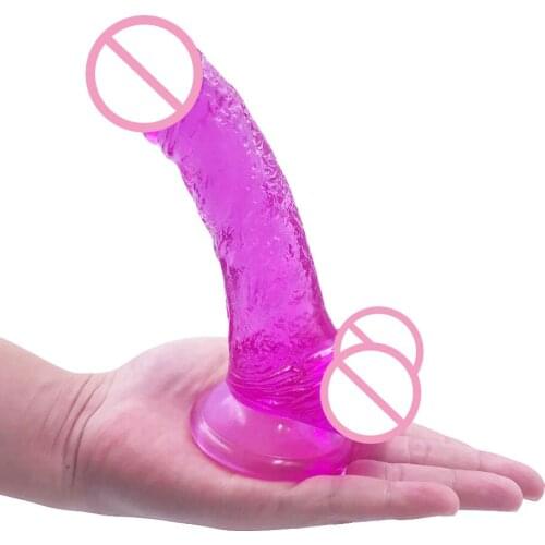 High quality Crystal Soft Jelly Dildo,Strong Suction Cup Artificial Dick ,Homosexual adult game,Sex Products,Sex Toy Anal plugs