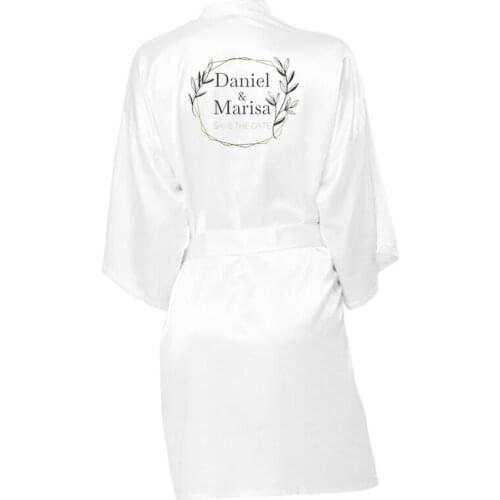 Personalized Custom Name Flower Print Wedding Bride Team Robes Bridal Party Robes Bridesmaid Robes gift