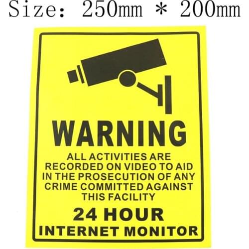 CCTV Security Camera System Warning Sign Sticker Decal Surveillance 200mm*250mm