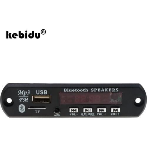Kebidu LED Bluetooth Call APE FLAC MP3 WMA WAV decoder board FM MP3 Player AUX 3.5MM 5V 12V Audio Decoder Board Module USB TF FM