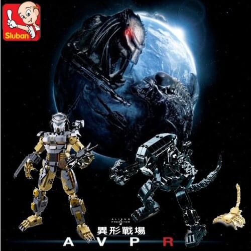 ALIEN VS PREDATORS Robot War Model Building Blocks Sets DIY Creator Construction Bricks Educational Toys For Children