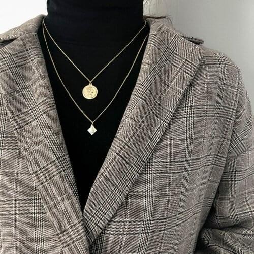 Concise Necklace Niche Design Clavicle Neck Ornaments Sweater Pendant Accessories Woman Tide