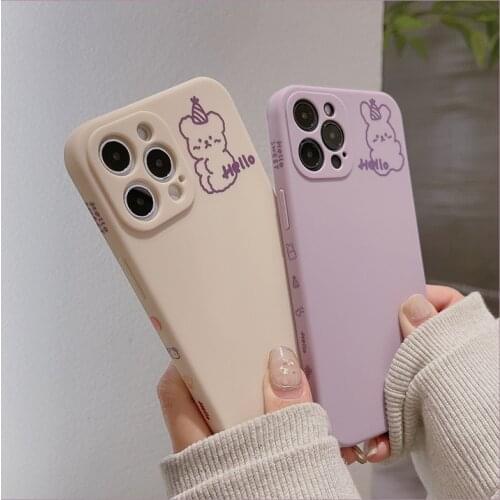 Cute Cartoon Animal Bear Korean Phone Case For iPhone 12 11 Pro Max Xr X Xs Max 7 8 Puls SE 2020 Cases Soft Silicone Cover