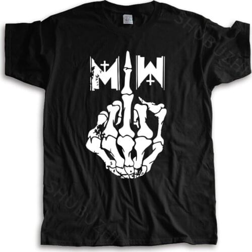 Men o-neck tshirt fashion brand t-shirt black new Tee Shirt Motionless In White Mens Middle Finger T-Shirt