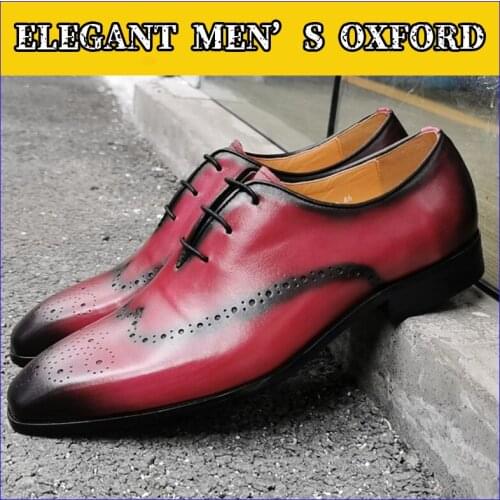 New Arrival Men Oxford Shoes Lace up Sqare Toe Classic Style Formal Shoes Fashion Men Dress Shoes Banquet Wedding Leather Shoes