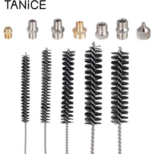TANiCE 7Pcs Airbrush Adaptor Kit Fitting Connector Set Airbrush Tool For Compressor & Airbrush Hose With 5Pcs Cleaning Brush