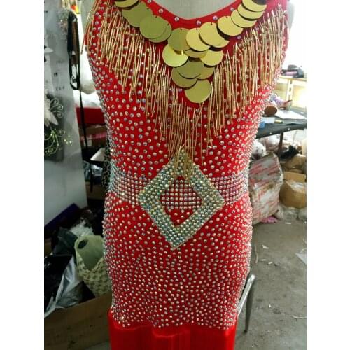 New style latin dance costume sexy stones tassel Salsa tango latin dance dress for women latin dance competition dresses S-4XL