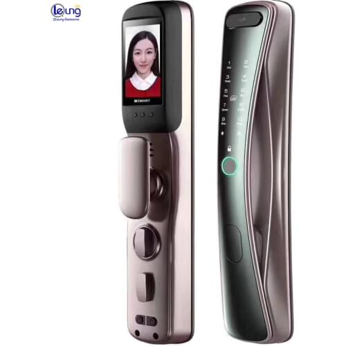 Fully Automatic Camera Door Lock Wifi APP Home Doorbell Function Fingerprint Biometric Password Card Door Lock