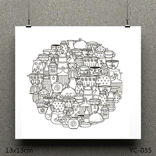 AZSG Coffee pot Clear Stamps/Seals For DIY Scrapbooking/Card Making/Album Decorative Silicone Stamp Crafts