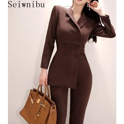 Женские деловые брючные костюмы Seiwnibu China At AliExpress