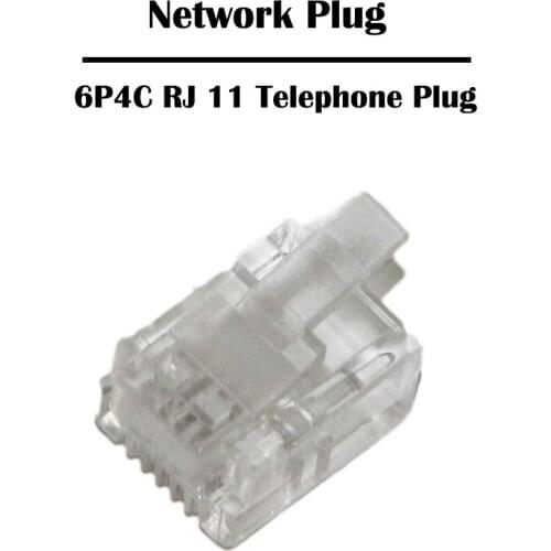 200/500 Pieces 6P4C RJ 11 Netowork Telephong Plug Networking Ethernet Fluke Passed 1u Gold Plating