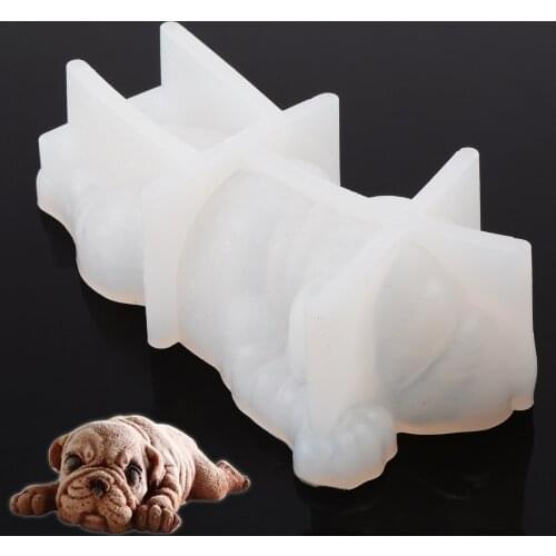Cake Fondant Chocolate Jelly Puppy Mold White 3D Dog Animal Shape Silicone Mold Kitchen Mousse Bakeware Baking Cake Tools