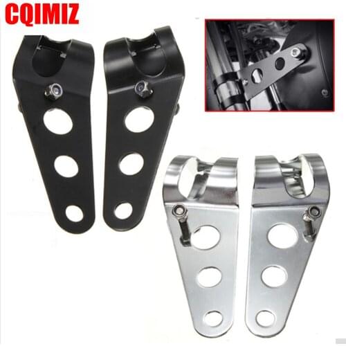 Universal 28mm-43mm Motorcycle Headlight Mount Brackets Fork Ear Chopper Headlamp Holder Adjust Motor Fork Mount Black