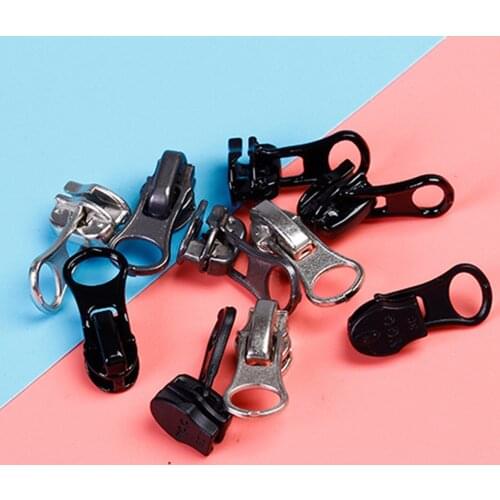 6Pcs/Set Universal Zipper Slider Home Use Replacement Auto Lock Sliders Zipper Head Convenient Teeth Rescue For Sewing Clothes