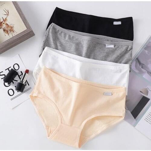 Womens underpants sexy lingerie cotton underwear seamless underpants cotton antibacterial middle waist plus size Female briefs