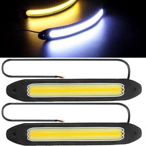 2pcs/set COB LED Car Fog Driving DRL Daytime Running Light Turn Lamp Waterproof