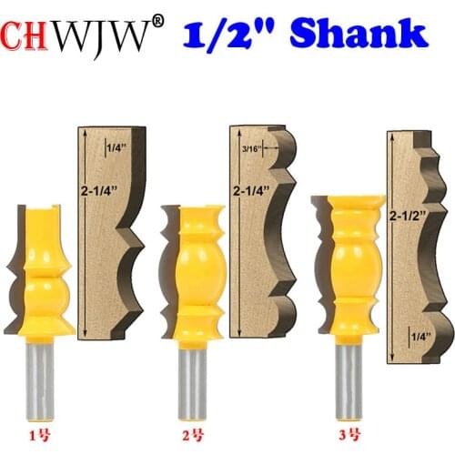3 Pc. Crown Molding Router Bit Set - 1/2" Shank Line knife Woodworking cutter Tenon Cutter for Woodworking Tools