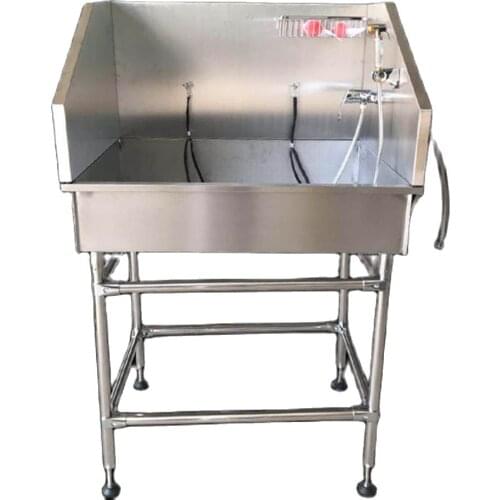 38 Inch Dog Grooming Tub Stainless Steel Pet Grooming Tub with Faucet and Accessories for Dog Washing Station Pet Bath Tub