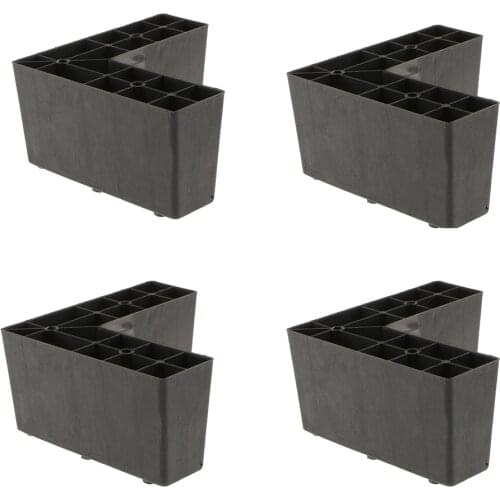 4-Pack Universal Plastic Triangle Furniture Legs Sofa Leg Feet Holder for Setttee Couch Bed Black