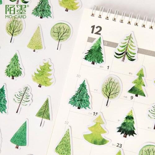 45pcs Cute Forest Stickers Kawaii Handmade Adhesive Paper Notebook Scrapbooking Stationery Office School Supplies