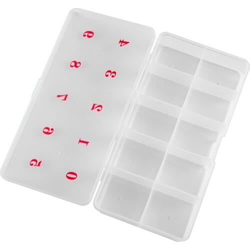9 Grids Nail Storage Box Empty 9 Hole Nail Tips Plastic Case Nail Art Rhinestones Crystal Organizer Container
