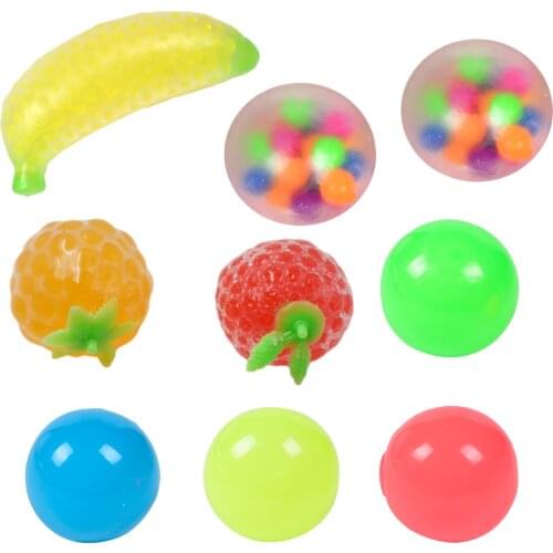 9PCS Stress Balls Toys Squeezing Sticky Decompression Ball Toys Educational Toys Target For Kids Children