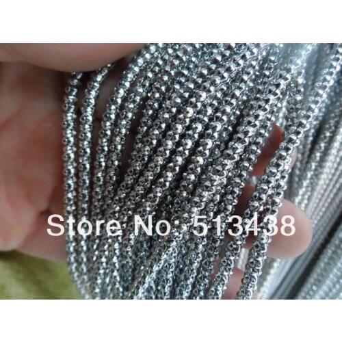 Free ship! 100 meters Fashion Stainless Steel 2mm exquisite high quality chain.jewelry finding DIY women necklace in Bulk