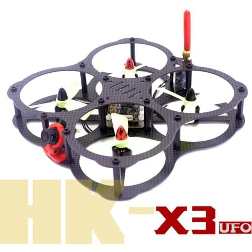 DIY FPV QAV-HK X3 UFO 130 pure carbon fiber frame mini racing quadcopter drone for 3045 3030 3 / 4 blade propeller