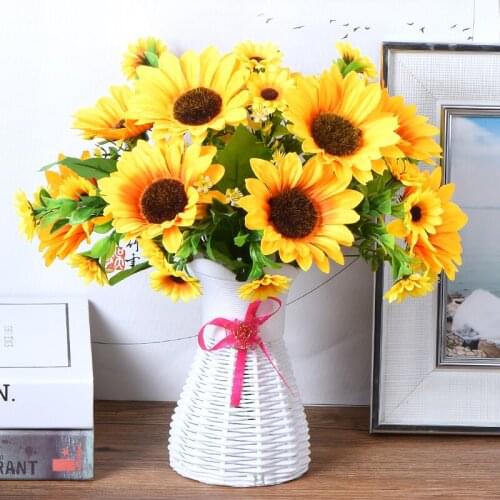 Elegant Beautiful European Artificial Flowers Rose Simulation Flannel Flowers Bouquet Home Dec Party Wedding Decoration