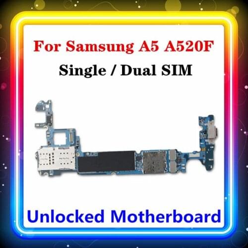 EU Version For Samsung Galaxy A5 A520F Motherboard Original For Galaxy A5 A520F Mainboard Full Chips Logic Board 32GB