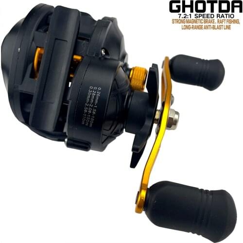 Smooth Baitcasting Reel 8KG Max Drag 17+1 Ball Bearings 7.2:1 High Speed Gear Ratio Fishing Coil