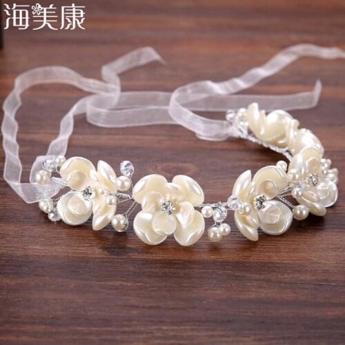 Haimeikang Fashion Crystal Bridal Crown Flower Headband Tiaras Diadem Tiaras Women Bride Wedding Hair Jewelry Accessories