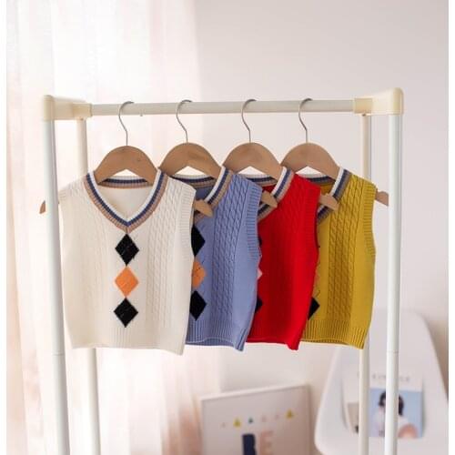 Childrens baby vest boys and girls 2020 new autumn clothes children Korean knitted sweater vest WT116