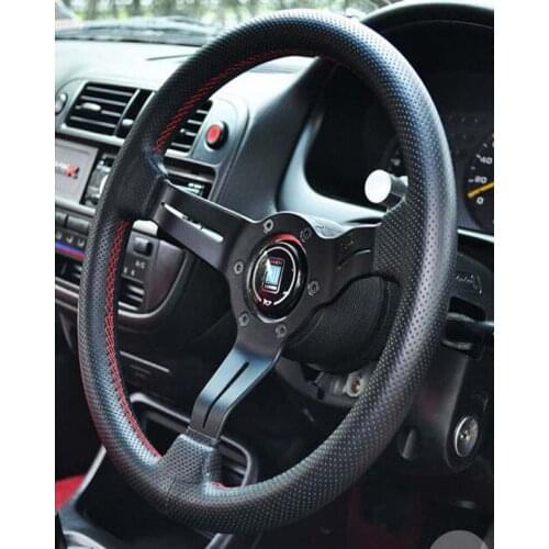 Steering Wheel Classic ND Black Leather 330mm 13INCH For Universal Car Adjustable Personalized Modified Steering Wheel