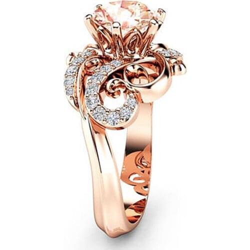 European And American Retro Sun Flower Ring Personality Exaggerated Ring Jewelry Ladies Exquisite Romantic Luxury Jewelry Gift