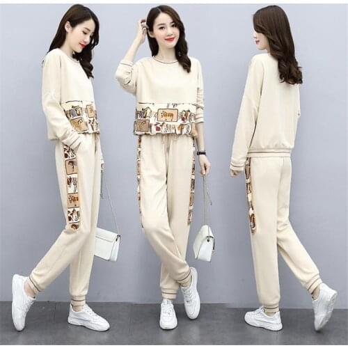 2 Piece Sets Women Autumn Tracksuit Long Sleeve ThickenSweatshirts Casual Sport Suit Women Tracksuit Set