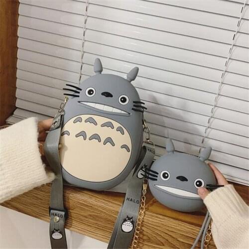 Totoro Wallets Anime Bags Womens Girl Purse Bag Parent-child Street Fashion Handbags Cartoon Lanyard Shoulder/Messenger Bag