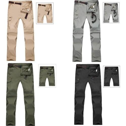 Outdoor Hiking Men Anti-UV Quick Dry Pants Detachable Stretch Trousers New