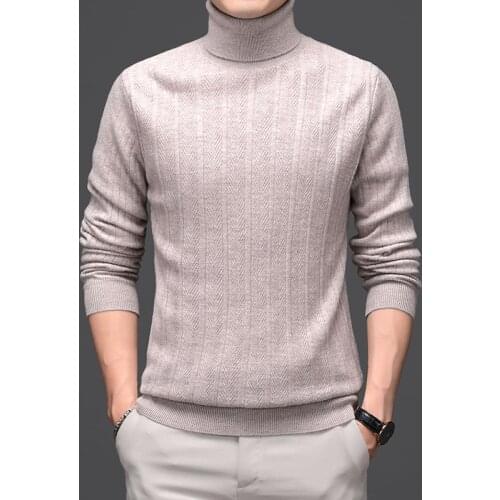 Man Cashmere Turtleneck Sweater Winter 100% Merino Wool Sweaters Male Long Sleeve Warm Thick Jumper Long Sleeve