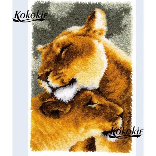 Animals carpet embroidery foamy floralkussen knooppakket 3D latch hook kits rug printed canvas knooppakket tapijten accessories