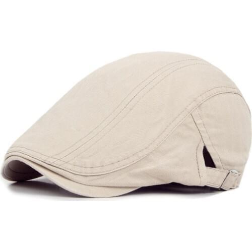 2019 Summer Solid Color Newsboy Caps Men Cotton Flat Peaked Cap Women Painter Beret Hats 01