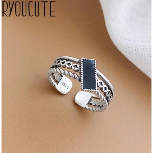 Original Design Popular Black Chains Finger Ring Simple Rings for Women Wedding Engagement Jewelry Gifts